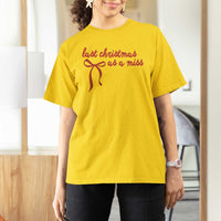 Last Christmas As A Miss T Shirt For Women Bride To Be Future Mrs Xmas Engaged Gift - Wonder Print Shop