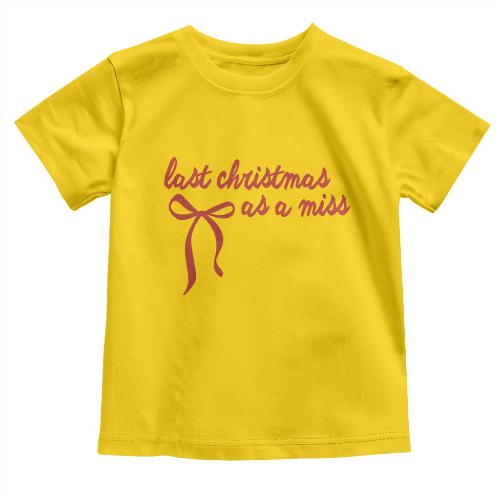 Last Christmas As A Miss Toddler T Shirt Bride To Be Future Mrs Xmas Engaged Gift - Wonder Print Shop