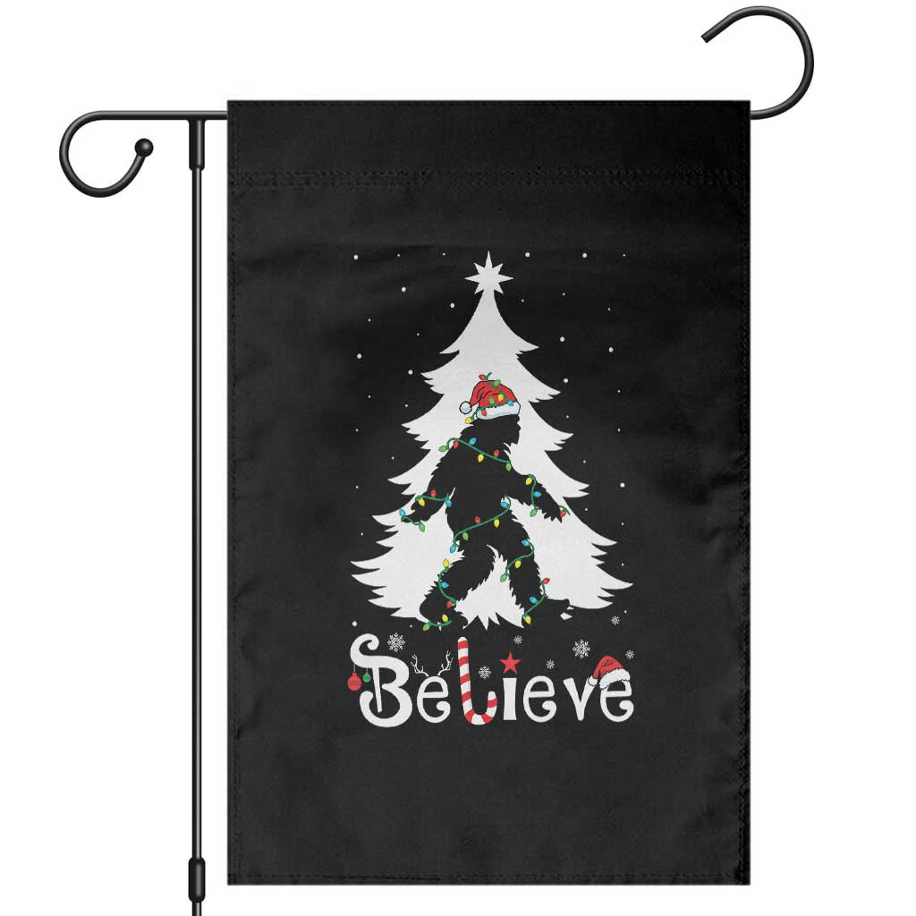 Bigfoot Christmas Garden Flag Santa Bigfoot Xmas Tree Funny Sasquatch Yeti - Wonder Print Shop