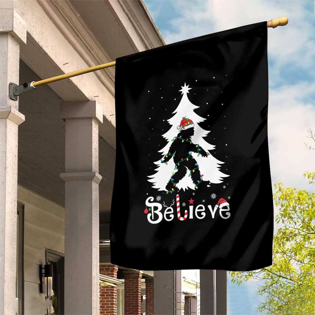 Bigfoot Christmas Garden Flag Santa Bigfoot Xmas Tree Funny Sasquatch Yeti - Wonder Print Shop