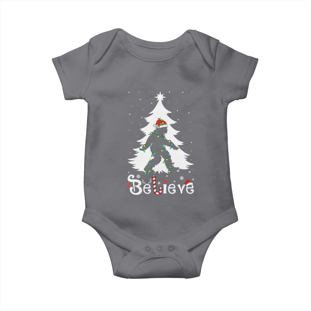 Bigfoot Christmas Baby Onesie Santa Bigfoot Xmas Tree Funny Sasquatch Yeti - Wonder Print Shop