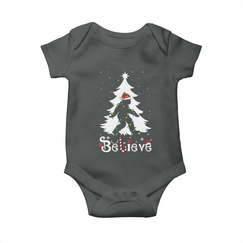 Bigfoot Christmas Baby Onesie Santa Bigfoot Xmas Tree Funny Sasquatch Yeti - Wonder Print Shop