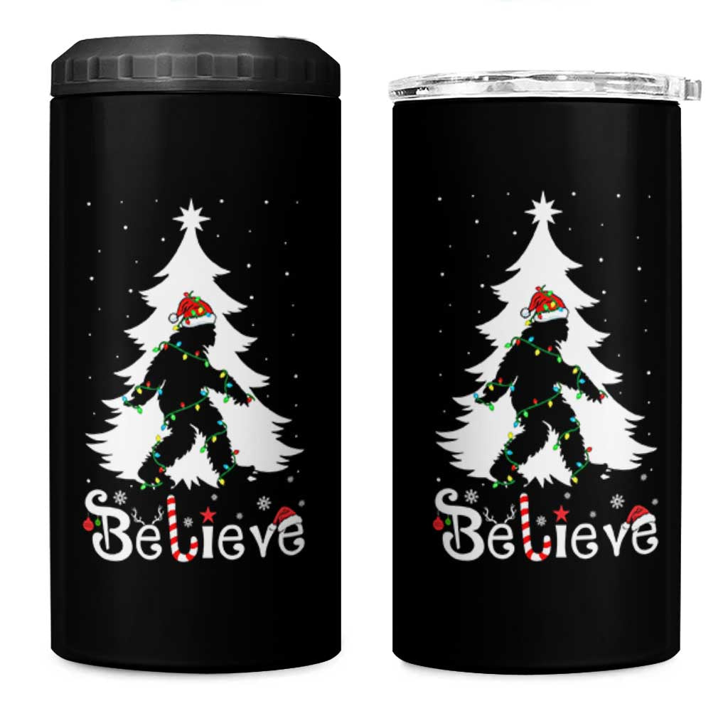 Bigfoot Christmas 4 in 1 Can Cooler Tumbler Santa Bigfoot Xmas Tree Funny Sasquatch Yeti - Wonder Print Shop