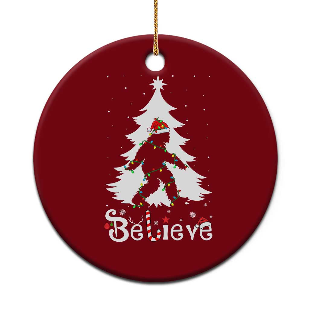 Bigfoot Christmas Ceramic Ornament Santa Bigfoot Xmas Tree Funny Sasquatch Yeti - Wonder Print Shop