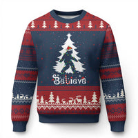 Bigfoot Xmas Ugly Christmas Sweater Santa Bigfoot Xmas Tree Funny Sasquatch Yeti - Wonder Print Shop