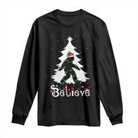Bigfoot Christmas Long Sleeve Shirt Santa Bigfoot Xmas Tree Funny Sasquatch Yeti - Wonder Print Shop