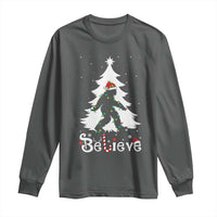 Bigfoot Christmas Long Sleeve Shirt Santa Bigfoot Xmas Tree Funny Sasquatch Yeti - Wonder Print Shop
