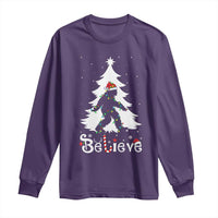 Bigfoot Christmas Long Sleeve Shirt Santa Bigfoot Xmas Tree Funny Sasquatch Yeti - Wonder Print Shop