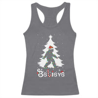Bigfoot Christmas Racerback Tank Top Santa Bigfoot Xmas Tree Funny Sasquatch Yeti - Wonder Print Shop