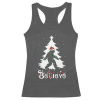 Bigfoot Christmas Racerback Tank Top Santa Bigfoot Xmas Tree Funny Sasquatch Yeti - Wonder Print Shop