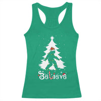 Bigfoot Christmas Racerback Tank Top Santa Bigfoot Xmas Tree Funny Sasquatch Yeti - Wonder Print Shop