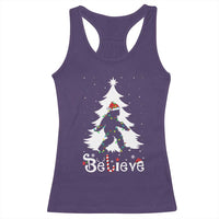 Bigfoot Christmas Racerback Tank Top Santa Bigfoot Xmas Tree Funny Sasquatch Yeti - Wonder Print Shop
