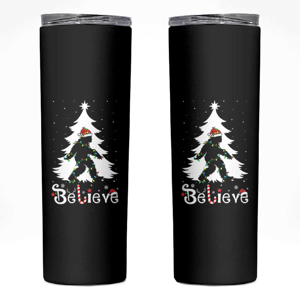 Bigfoot Christmas Skinny Tumbler Santa Bigfoot Xmas Tree Funny Sasquatch Yeti - Wonder Print Shop