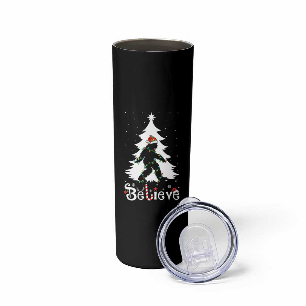 Bigfoot Christmas Skinny Tumbler Santa Bigfoot Xmas Tree Funny Sasquatch Yeti - Wonder Print Shop