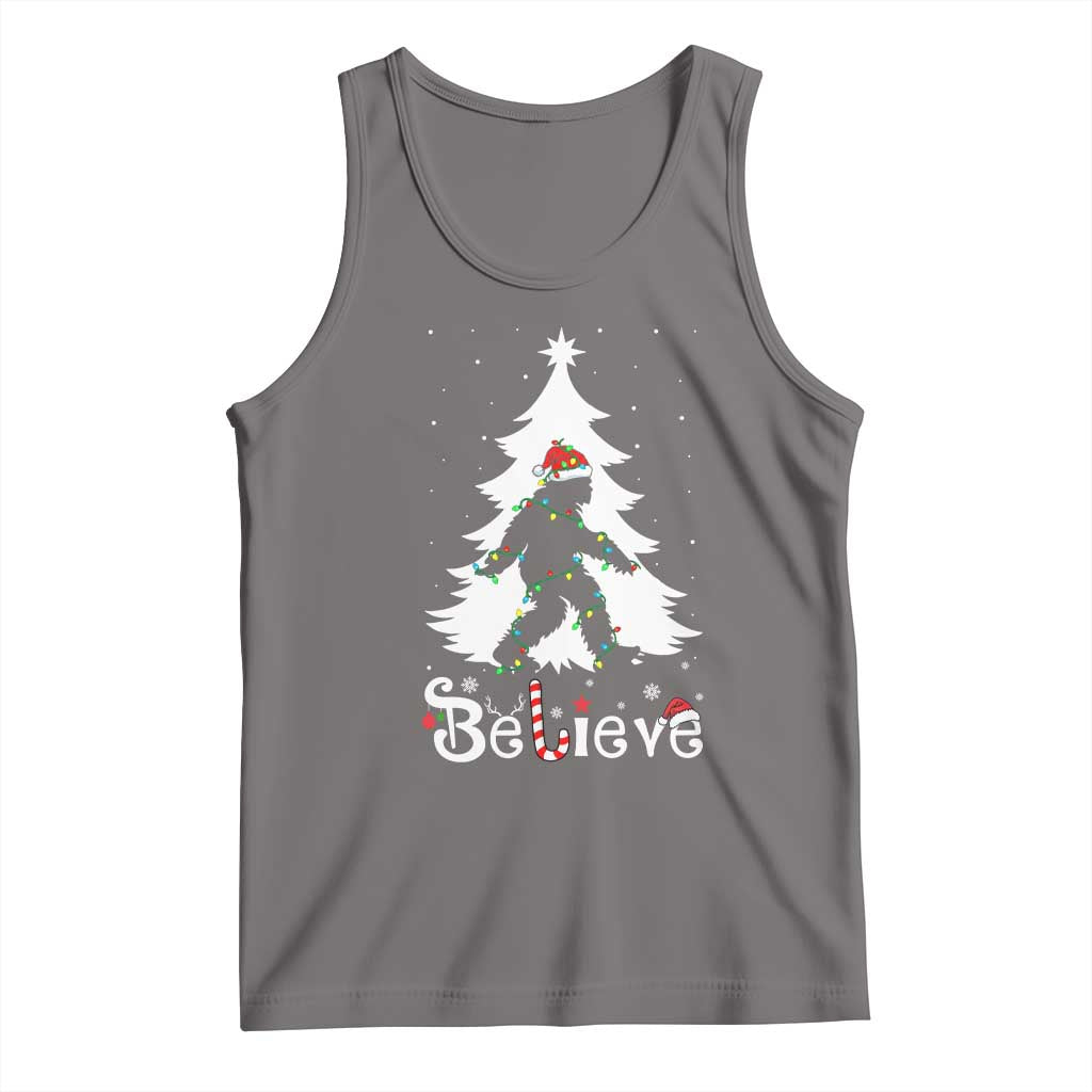 Bigfoot Christmas Tank Top Santa Bigfoot Xmas Tree Funny Sasquatch Yeti - Wonder Print Shop