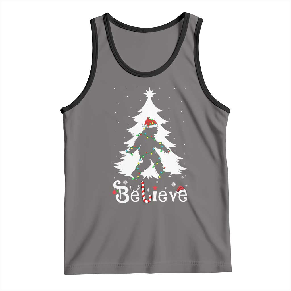 Bigfoot Christmas Tank Top Santa Bigfoot Xmas Tree Funny Sasquatch Yeti - Wonder Print Shop