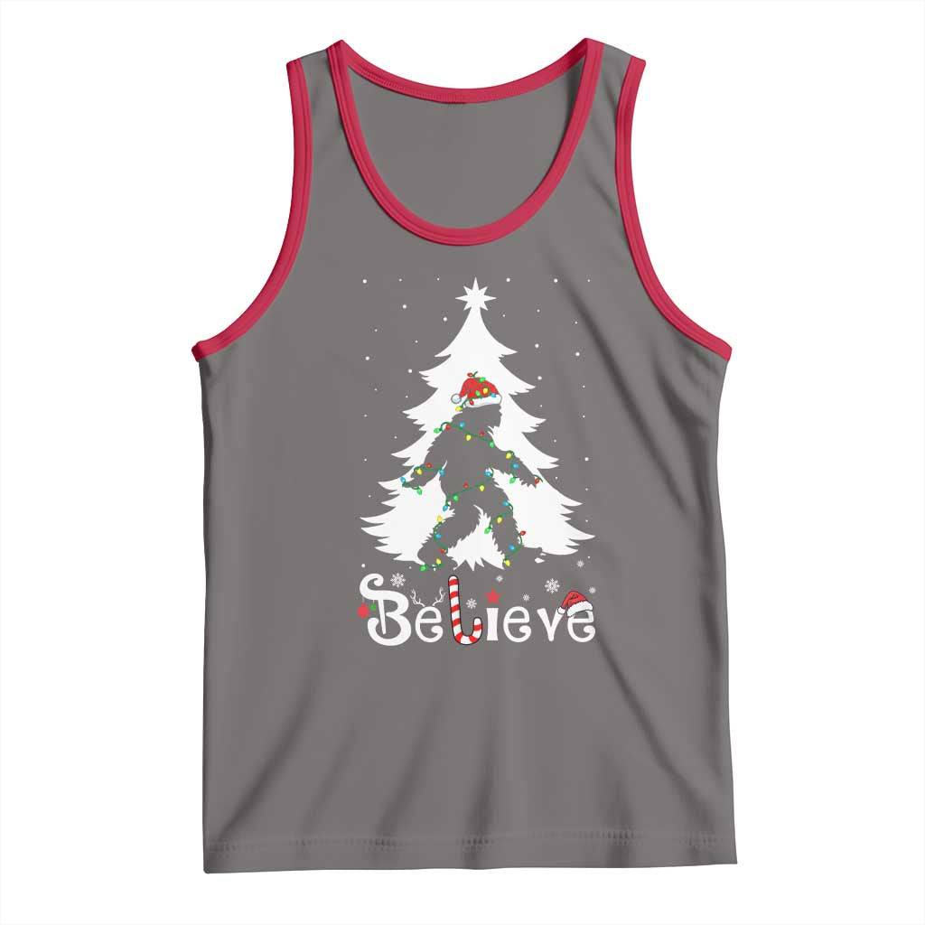 Bigfoot Christmas Tank Top Santa Bigfoot Xmas Tree Funny Sasquatch Yeti - Wonder Print Shop