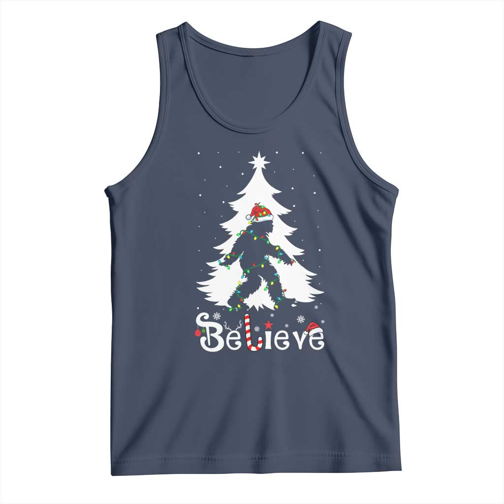 Bigfoot Christmas Tank Top Santa Bigfoot Xmas Tree Funny Sasquatch Yeti - Wonder Print Shop