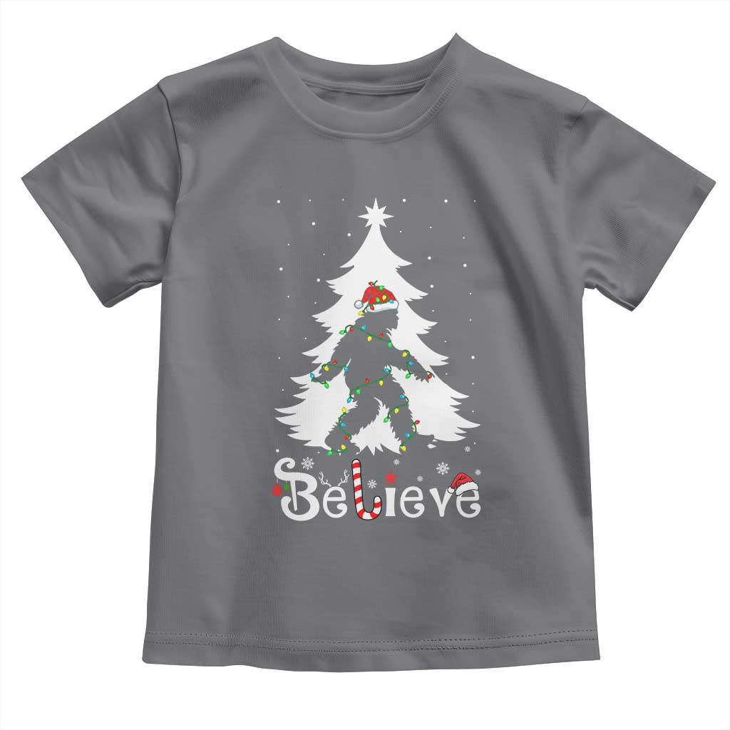 Bigfoot Christmas Toddler T Shirt Santa Bigfoot Xmas Tree Funny Sasquatch Yeti - Wonder Print Shop