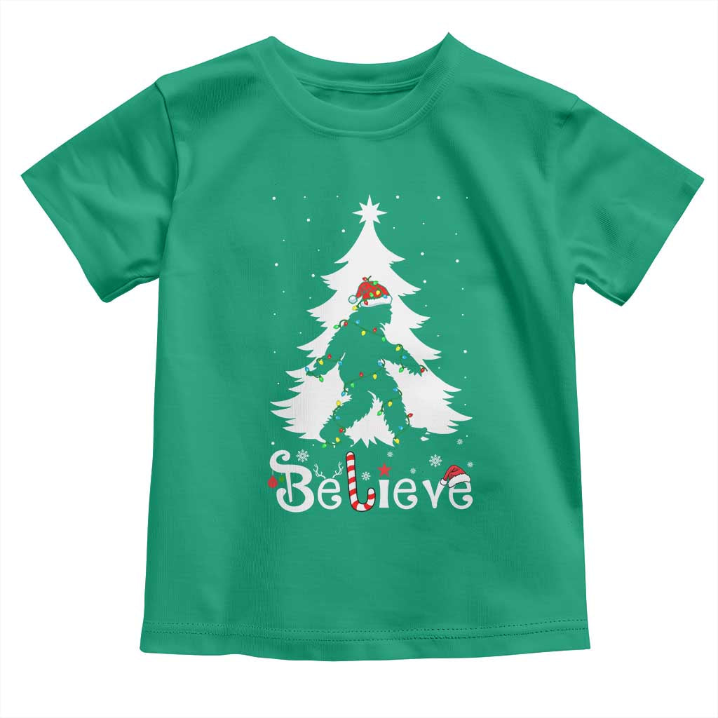 Bigfoot Christmas Toddler T Shirt Santa Bigfoot Xmas Tree Funny Sasquatch Yeti - Wonder Print Shop
