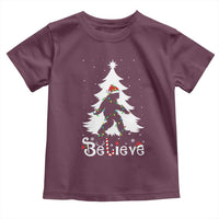 Bigfoot Christmas Toddler T Shirt Santa Bigfoot Xmas Tree Funny Sasquatch Yeti - Wonder Print Shop