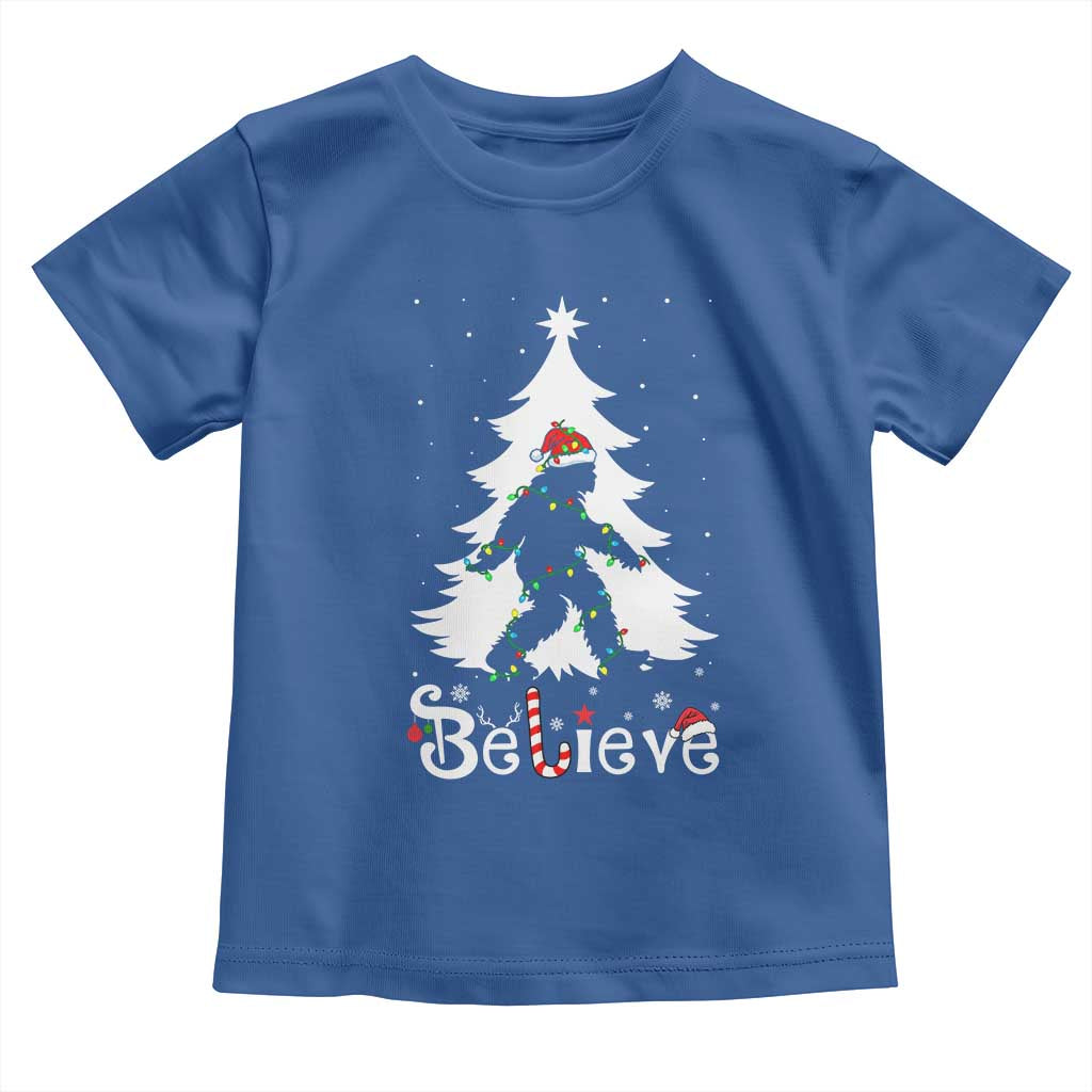 Bigfoot Christmas Toddler T Shirt Santa Bigfoot Xmas Tree Funny Sasquatch Yeti - Wonder Print Shop