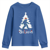 Bigfoot Christmas Youth Sweatshirt Santa Bigfoot Xmas Tree Funny Sasquatch Yeti - Wonder Print Shop