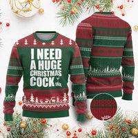 I Need a Huge Xmas COCKtail Ugly Christmas Sweater Funny Adult Humor Inappropriate Drinking Gift - Wonder Print Shop