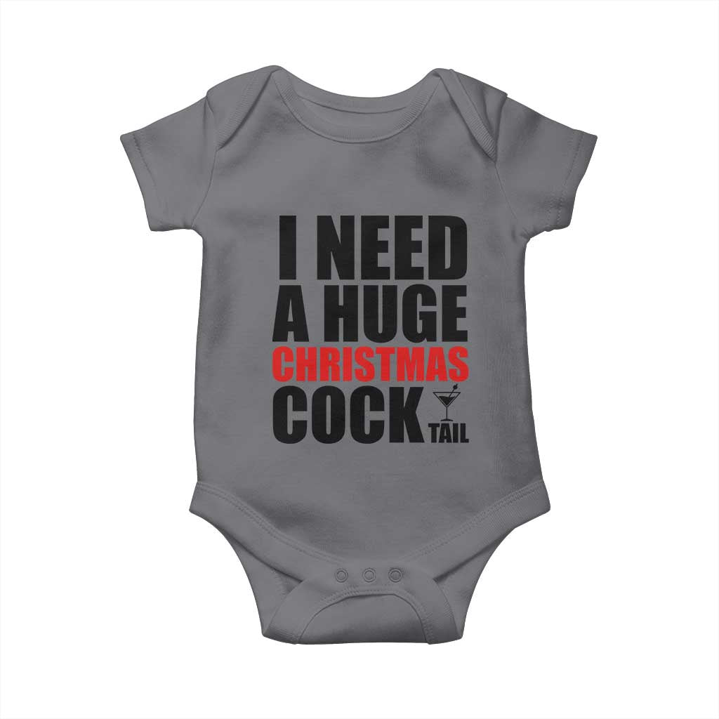 Funny Inappropriate Christmas Baby Onesie I Need a Huge Christmas COCKtail Adult Humor Drinking Gift - Wonder Print Shop