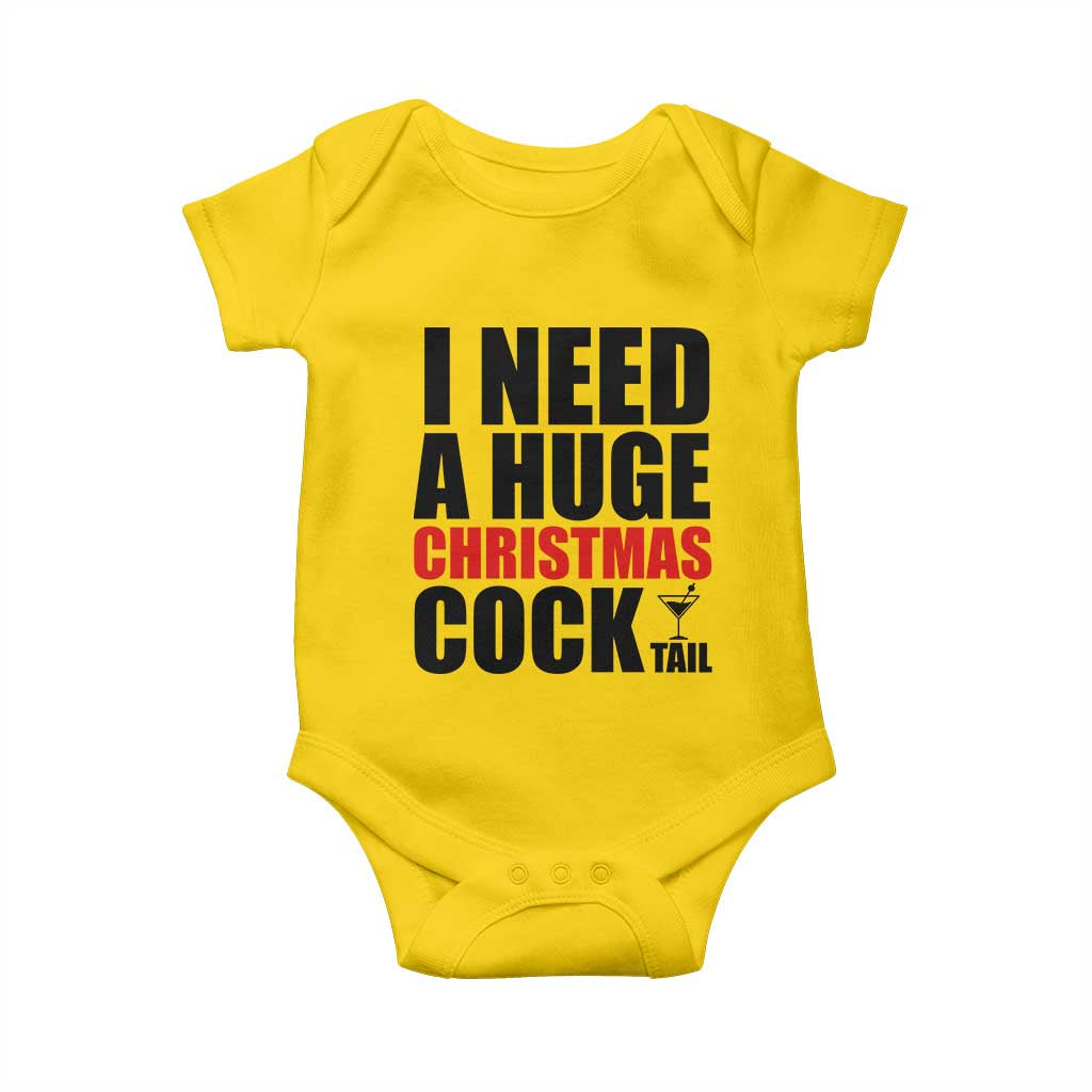 Funny Inappropriate Christmas Baby Onesie I Need a Huge Christmas COCKtail Adult Humor Drinking Gift - Wonder Print Shop