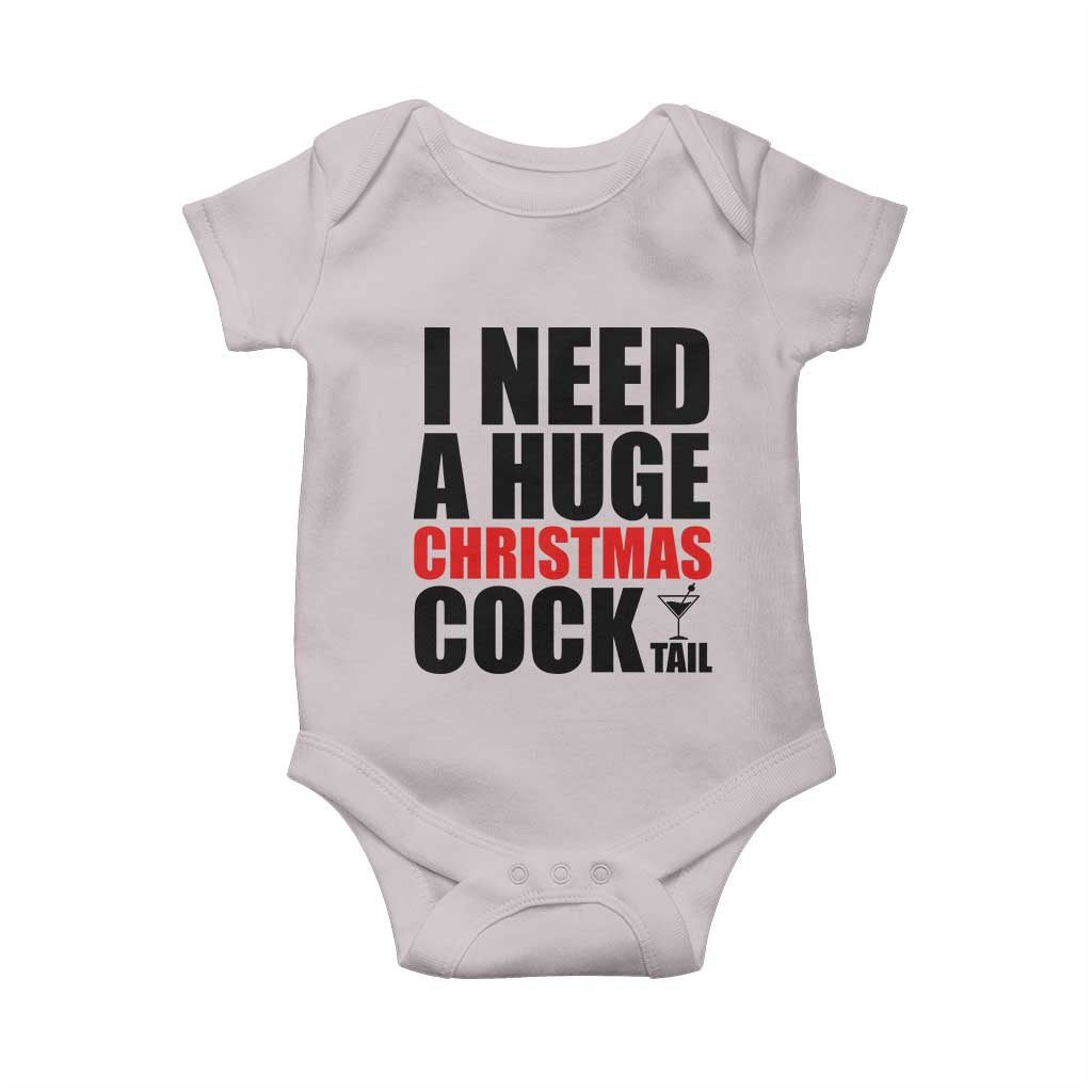 Funny Inappropriate Christmas Baby Onesie I Need a Huge Christmas COCKtail Adult Humor Drinking Gift - Wonder Print Shop