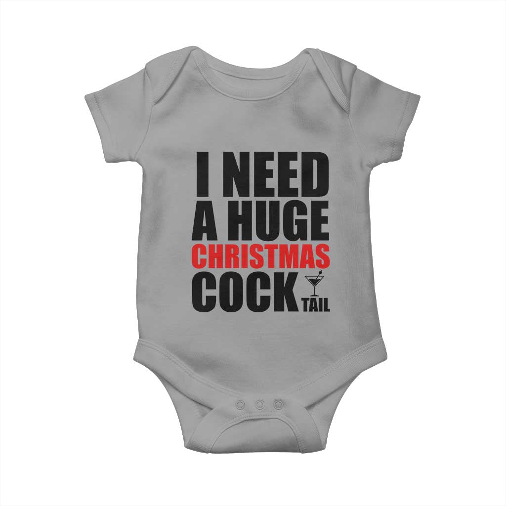 Funny Inappropriate Christmas Baby Onesie I Need a Huge Christmas COCKtail Adult Humor Drinking Gift - Wonder Print Shop