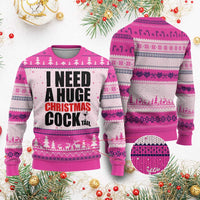 Funny Inappropriate Xmas Ugly Christmas Sweater I Need a Huge Christmas COCKtail Adult Humor Drinking Gift - Wonder Print Shop