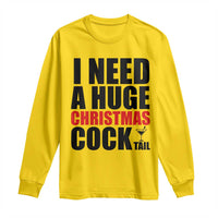 Funny Inappropriate Christmas Long Sleeve Shirt I Need a Huge Christmas COCKtail Adult Humor Drinking Gift - Wonder Print Shop