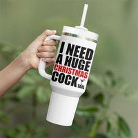 Funny Inappropriate Christmas Tumbler With Handle I Need a Huge Christmas COCKtail Adult Humor Drinking Gift - Wonder Print Shop