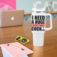 Funny Inappropriate Christmas Tumbler With Handle I Need a Huge Christmas COCKtail Adult Humor Drinking Gift - Wonder Print Shop