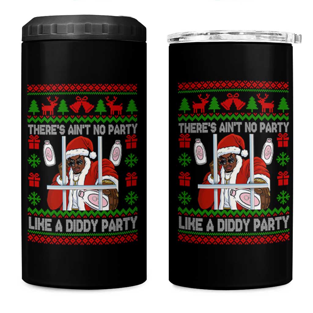Funny Christmas Diddy 4 in 1 Can Cooler Tumbler Aint No Party Like A Diddy Party Baby Oil Dirty Ugly Xmas - Wonder Print Shop