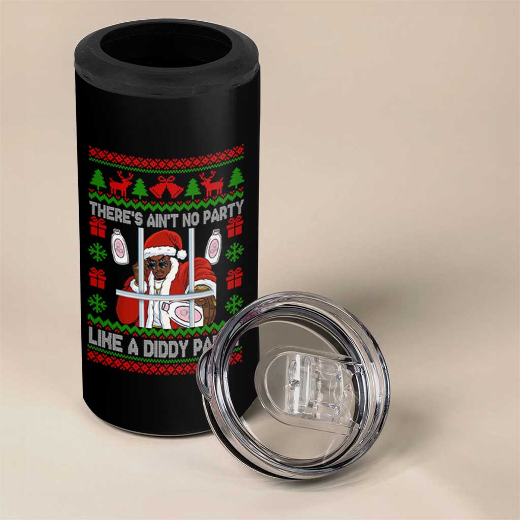 Funny Christmas Diddy 4 in 1 Can Cooler Tumbler Aint No Party Like A Diddy Party Baby Oil Dirty Ugly Xmas - Wonder Print Shop