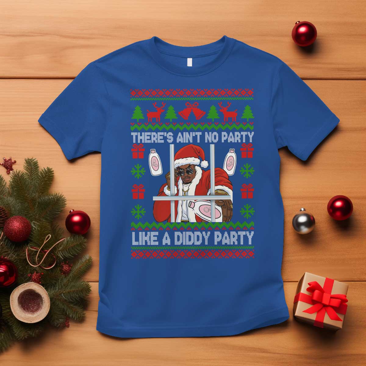Funny Christmas Diddy T Shirt Aint No Party Like A Diddy Party Baby Oil Dirty Ugly Xmas - Wonder Print Shop