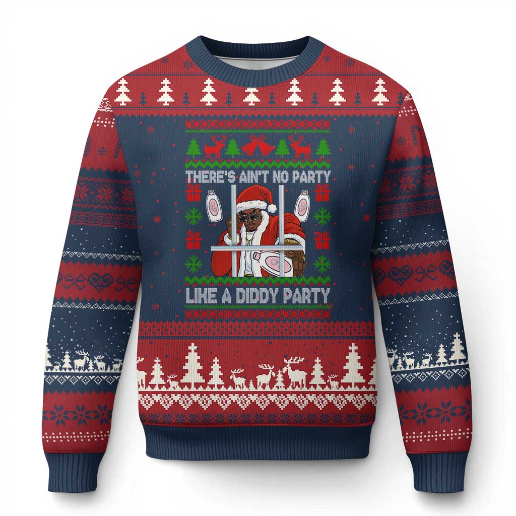 Funny Xmas Diddy Ugly Christmas Sweater Aint No Party Like A Diddy Party Baby Oil Dirty Ugly Xmas - Wonder Print Shop
