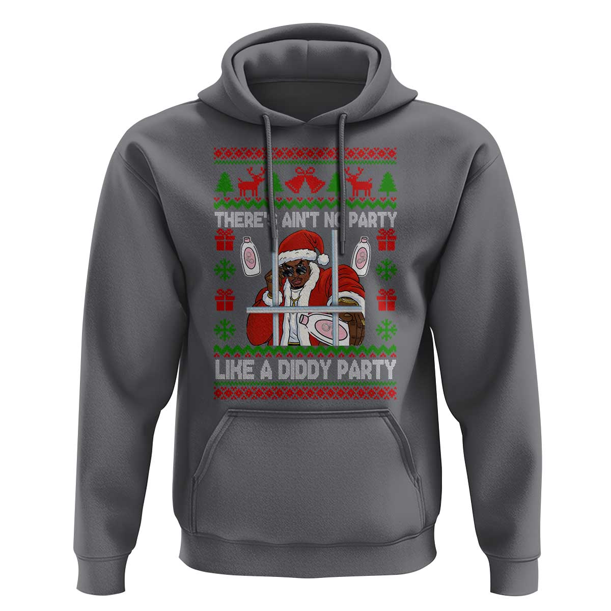 Funny Christmas Diddy Hoodie Aint No Party Like A Diddy Party Baby Oil Dirty Ugly Xmas - Wonder Print Shop