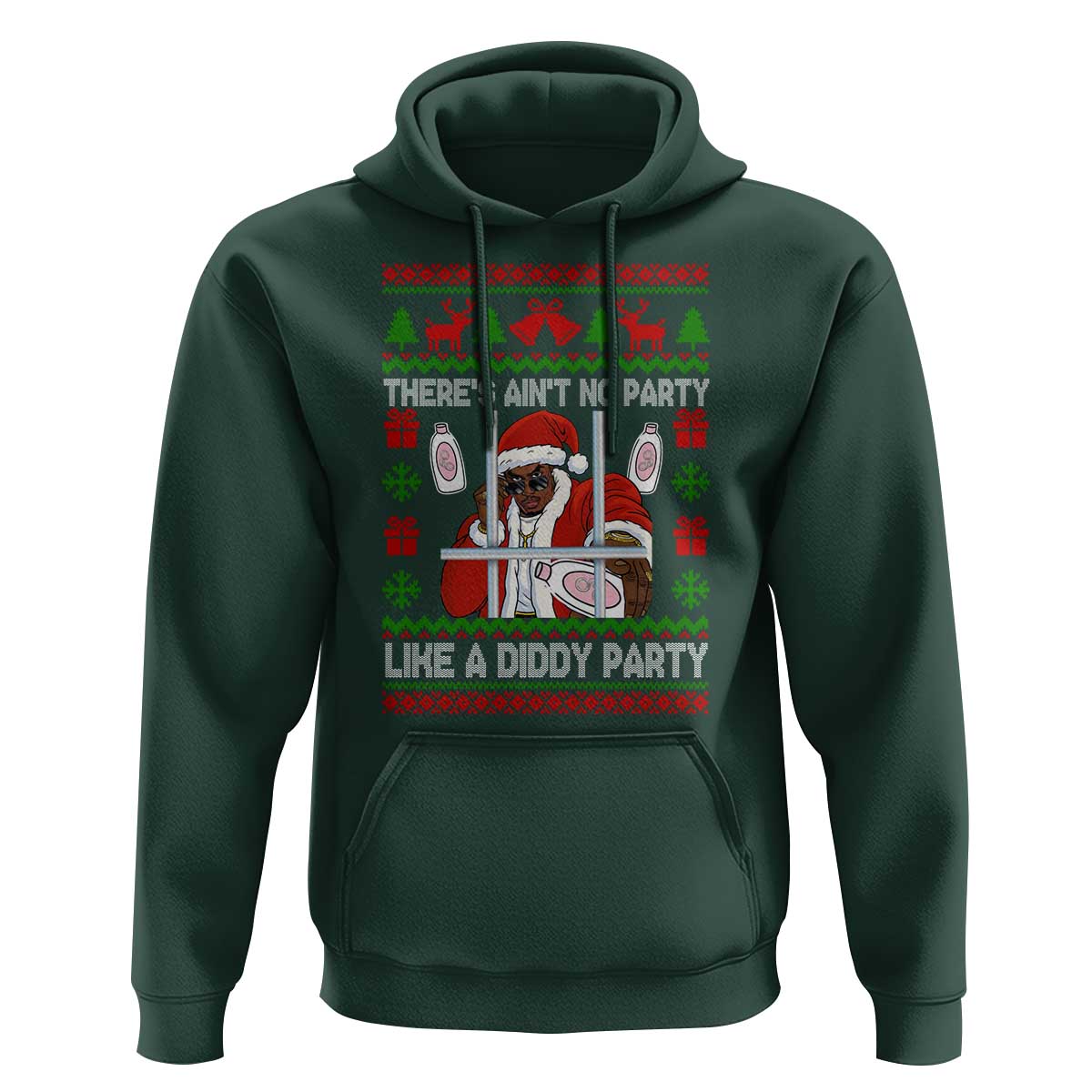 Funny Christmas Diddy Hoodie Aint No Party Like A Diddy Party Baby Oil Dirty Ugly Xmas - Wonder Print Shop