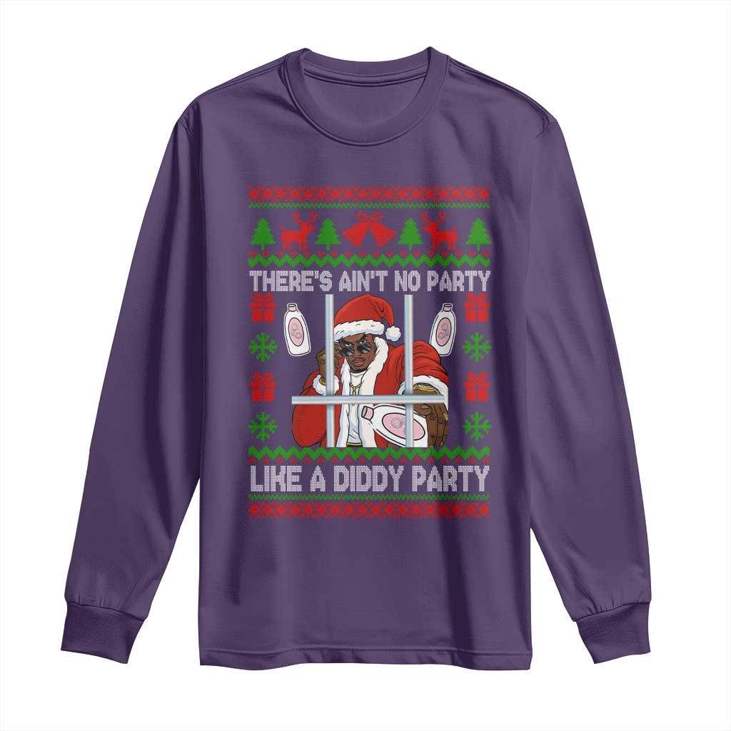 Funny Christmas Diddy Long Sleeve Shirt Aint No Party Like A Diddy Party Baby Oil Dirty Ugly Xmas - Wonder Print Shop