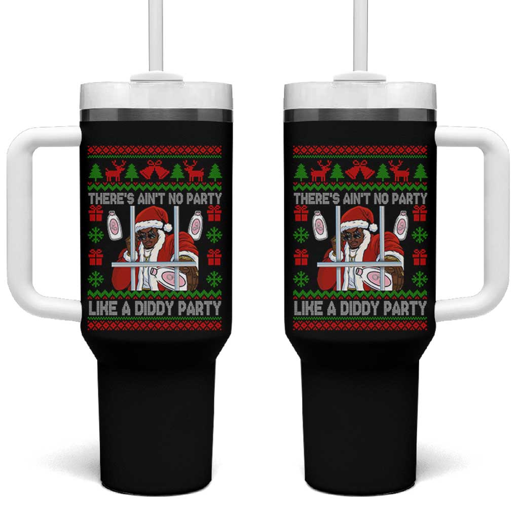Funny Christmas Diddy Tumbler With Handle Aint No Party Like A Diddy Party Baby Oil Dirty Ugly Xmas - Wonder Print Shop