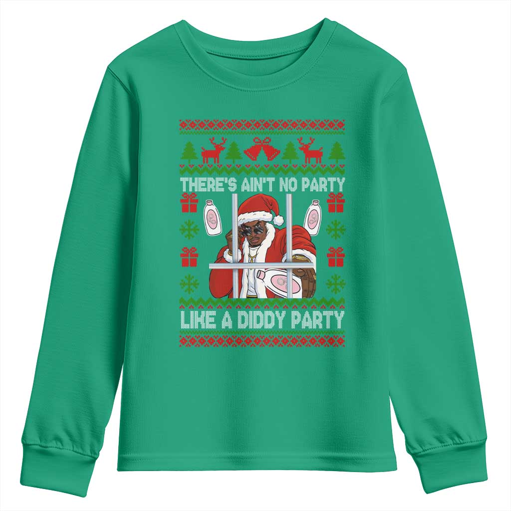 Funny Christmas Diddy Youth Sweatshirt Aint No Party Like A Diddy Party Baby Oil Dirty Ugly Xmas - Wonder Print Shop