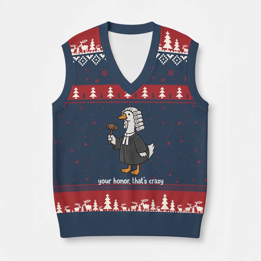 Goose Lawyer V-Neck Knit Sweater Vest Law School Graduation Gift Funny Silly Gooses Lovers - Wonder Print Shop
