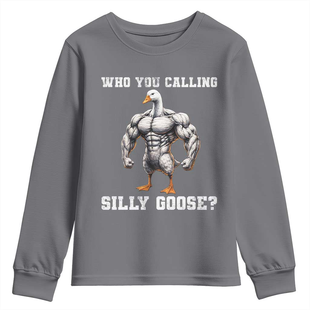 Who You Calling Silly Goose Funny Gym Meme Youth Sweatshirt - Wonder Print Shop
