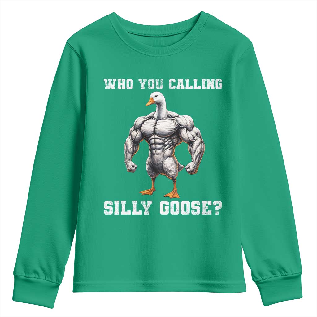 Who You Calling Silly Goose Funny Gym Meme Youth Sweatshirt - Wonder Print Shop