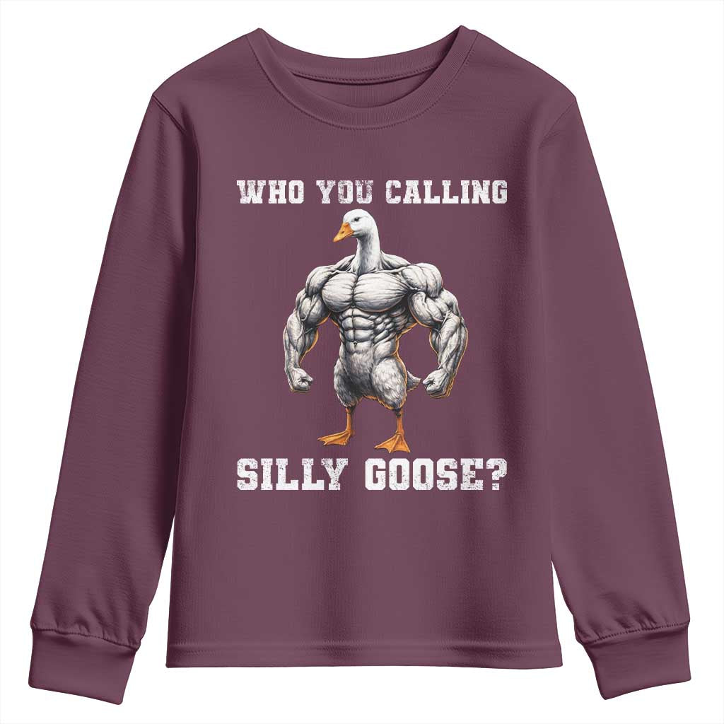 Who You Calling Silly Goose Funny Gym Meme Youth Sweatshirt - Wonder Print Shop