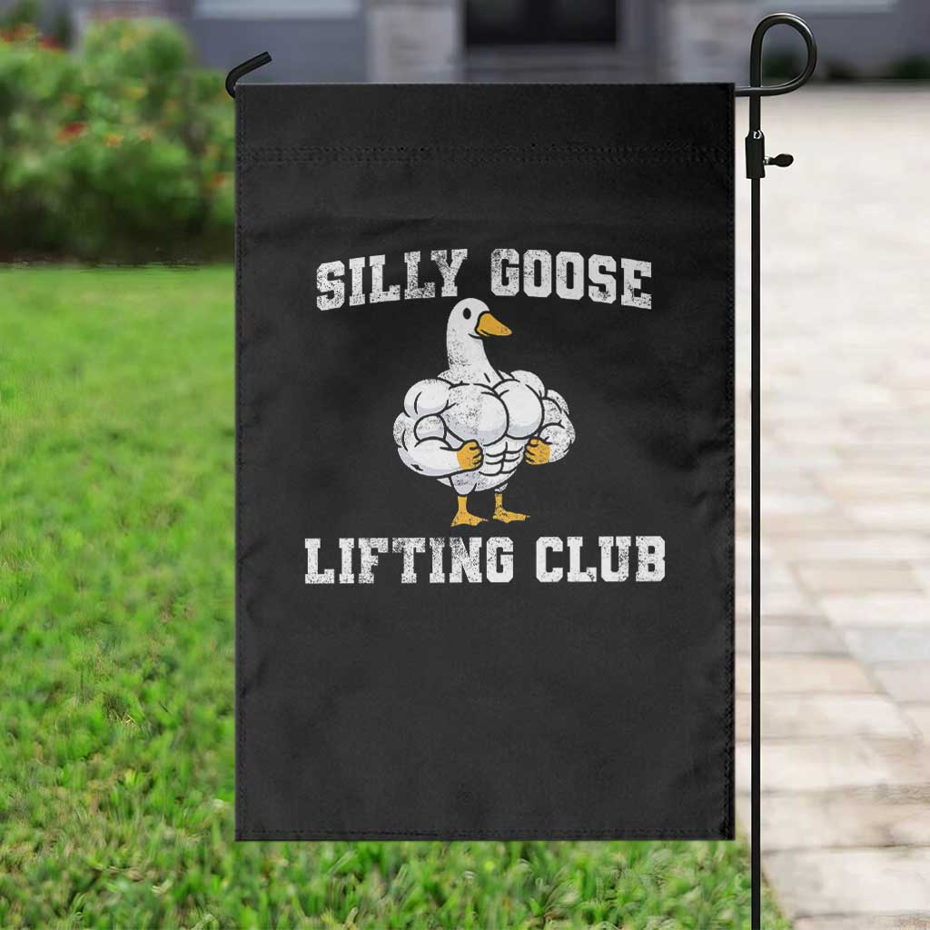Silly Goose Lifting Club Garden Flag Funny Gym Meme - Wonder Print Shop